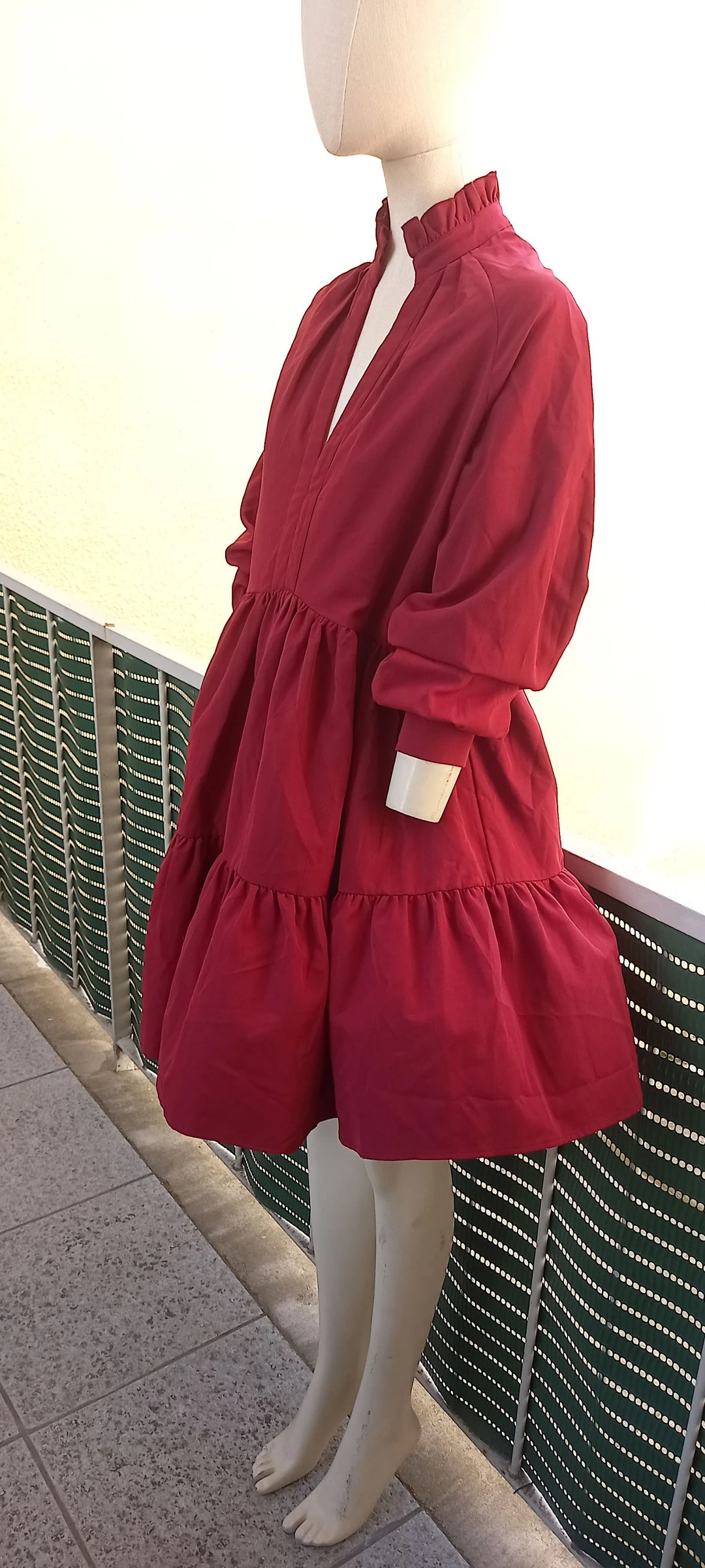 Chique bordeaux jurk S – photo 3